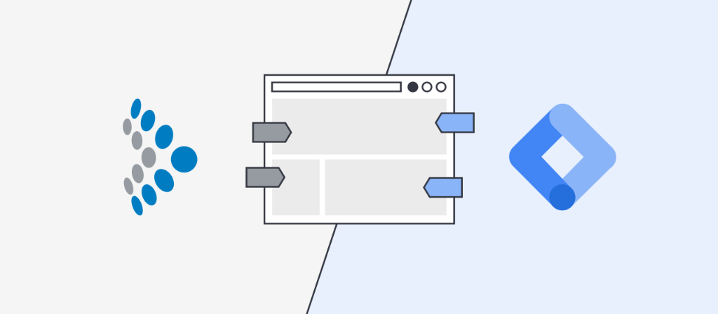 Eine Illustrtion, die die beiden Tools Tealium und Google-Tag-Manager gegenüberstellt